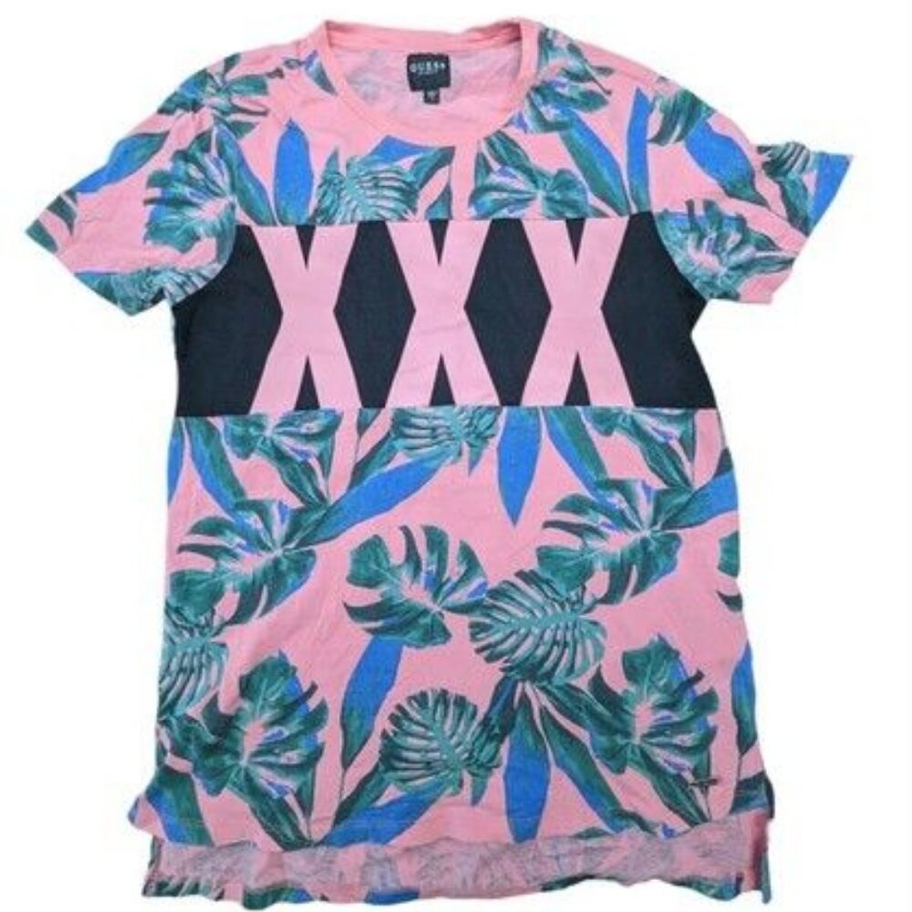 Guess Los Angeles Pink Palm Tree XXX Miami Vice T-shirt Men's Tee Top Size S
